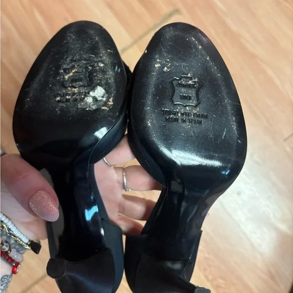Stuart Weitzman Black Heels with Gem Detail - Picture 6 of 6